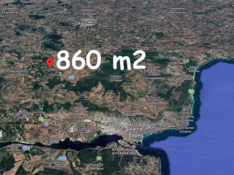 Земельный участок под застройку площадью 860 кв.м, водоснабжение и электричество на границе, 30 км до моря.