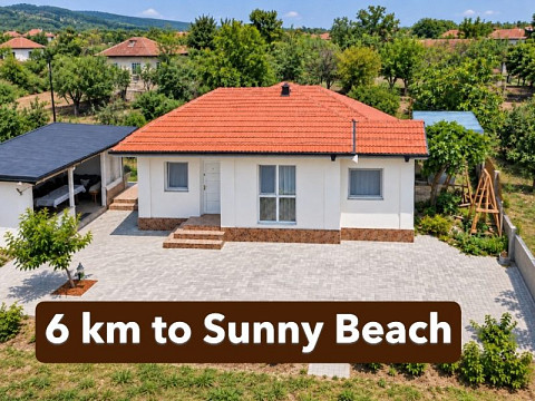 Меблированный дом с 2 спальнями, 6 км до курорта Солнечный Берег.
