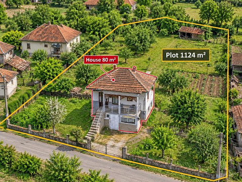 Дом 80 кв.м, участок 1124 кв.м, горы, 10 км до города Враца.