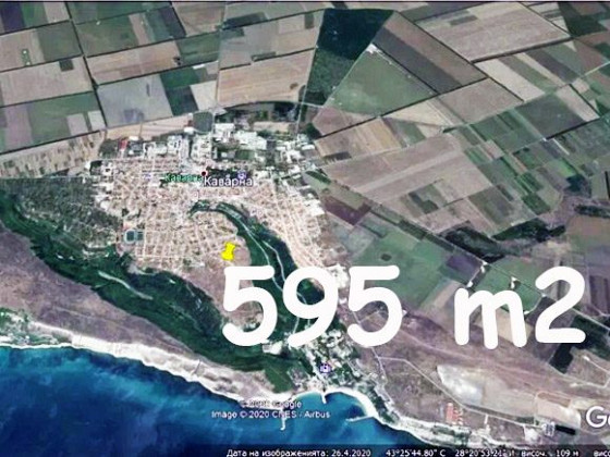 Участок под застройку площадью 595 кв.м., вода и электричество в 50 м, вид на море, 3 км до пляжа.