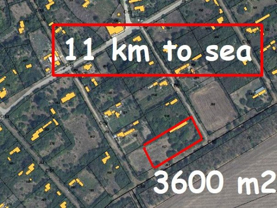 Разрушенный дом, вода и электричество, участок 3600 кв. м, 12 км до моря