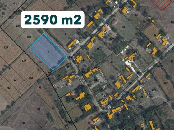 Земельный участок под застройку площадью 2590 кв.м, всего 7 км до моря и пляжей.