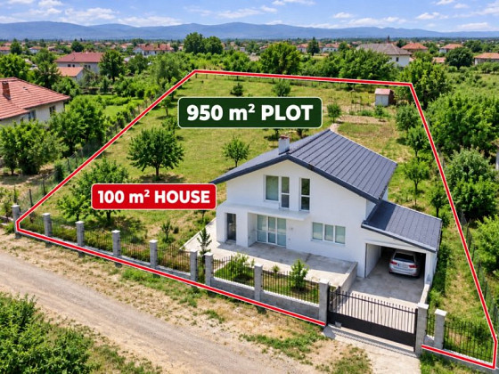 Maison de 100 m², terrain de 950 m², village recherché, à 2 km de la ville d'Omurtag