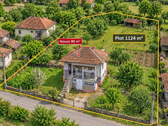 Дом 80 кв.м, участок 1124 кв.м, горы, 10 км до города Враца.