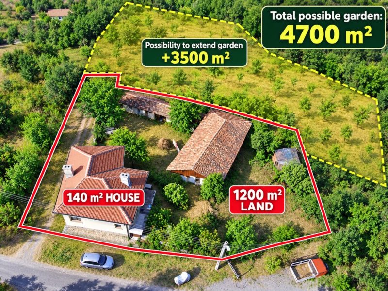 Меблированный дом площадью 140 кв.м, земельный участок 1200 кв.м, 10 км до города Омуртаг. — фото 1